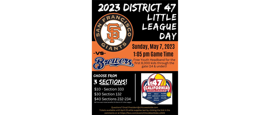2023 Little League Day with the Giants!