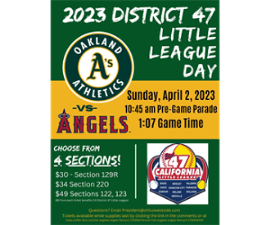 2023 Little League day with the Oakland A's!