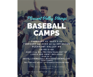 PV Baseball Camp coming Feb 13-4